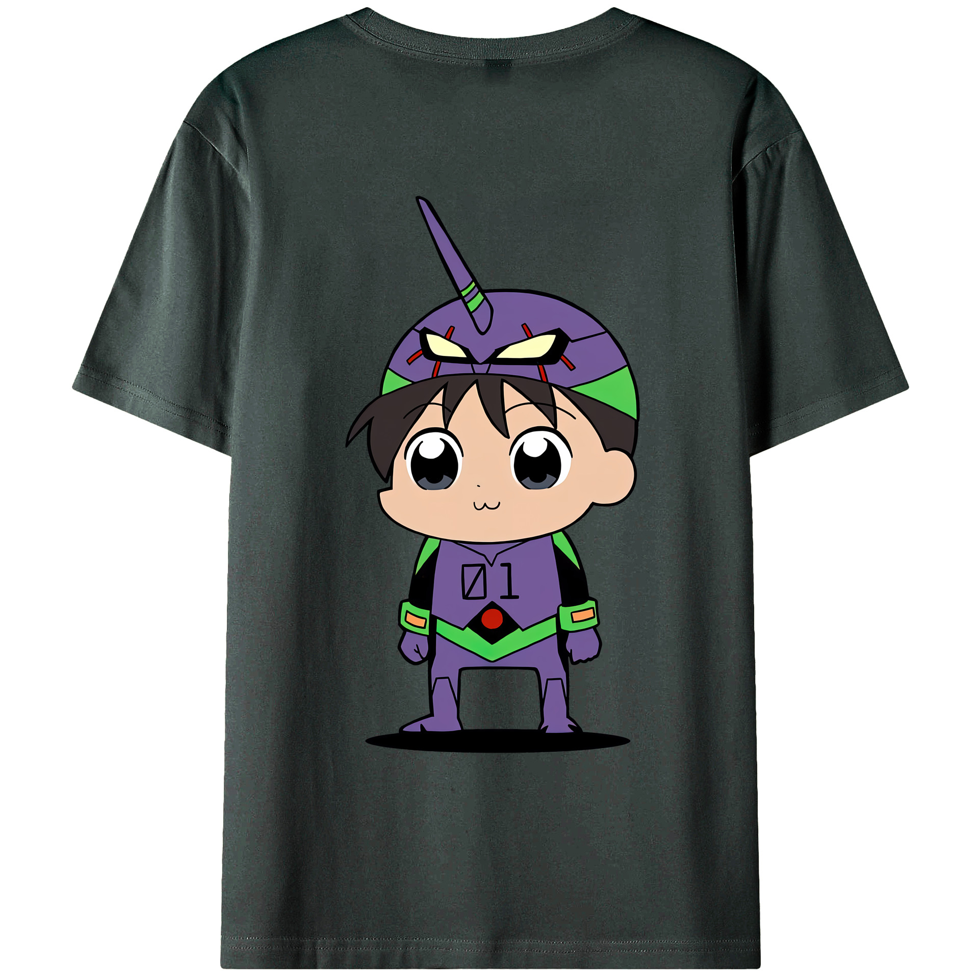 （画像用） EVA 新世紀エヴァンゲリオン 綿100％ メンズ半袖Tシャツ（バックプリント） 通気性